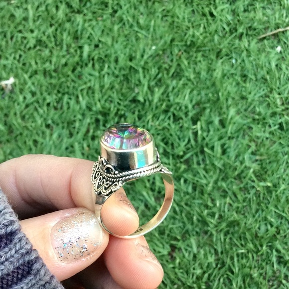 (SOLD)Mystic Topaz Sterling Silver Ring - Picture 4 of 5